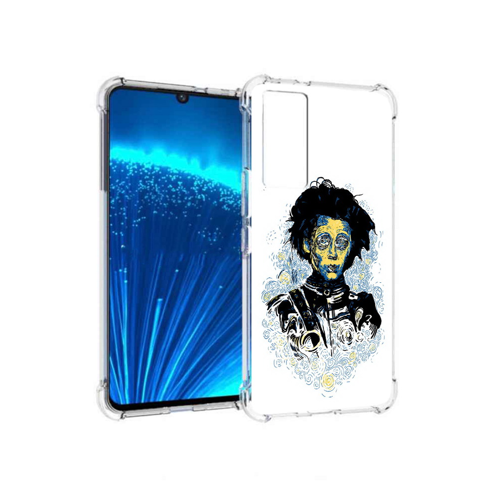 

Чехол MyPads Tocco для Vivo V21E парень черно-белый абстракция (PT226954.394.535), Прозрачный, Tocco