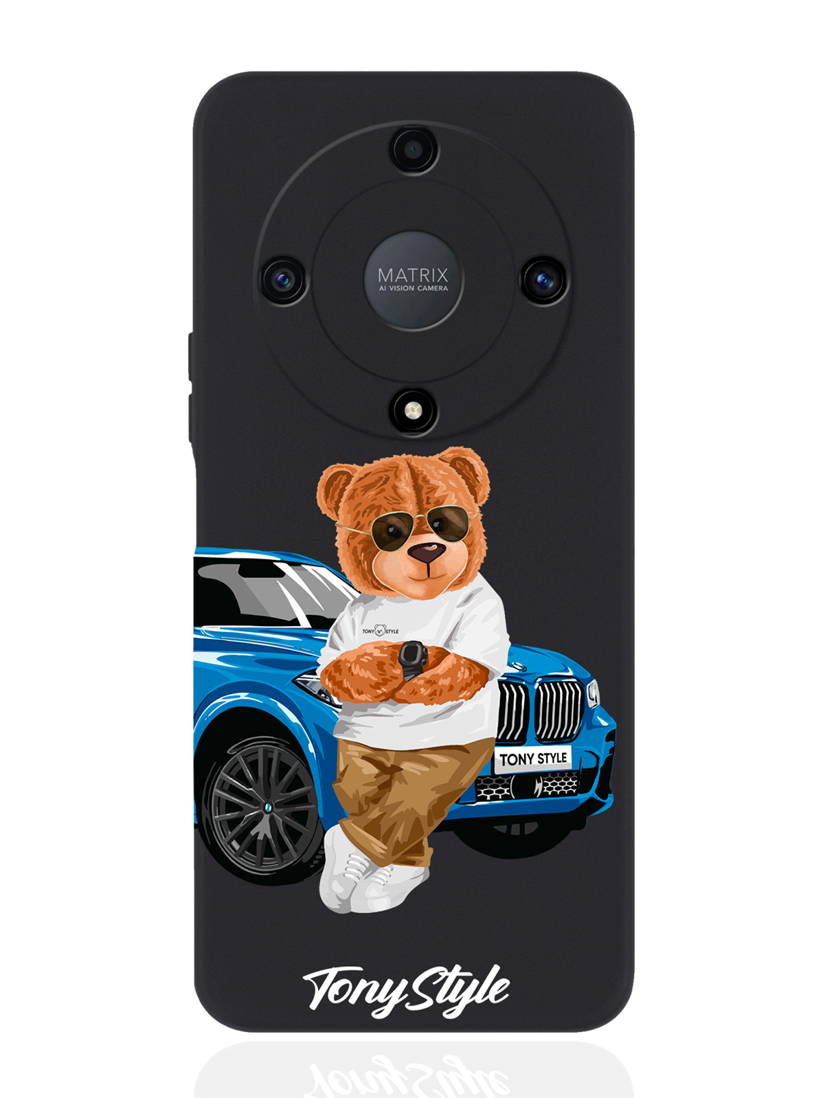 

Чехол Tony Style для Honor X9a Tony Style с машиной черный, Голубой;коричневый;белый