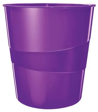 Корзина для бумаг Leitz WOW 15л, пластик, круглая, фиолетовый [52781062]
