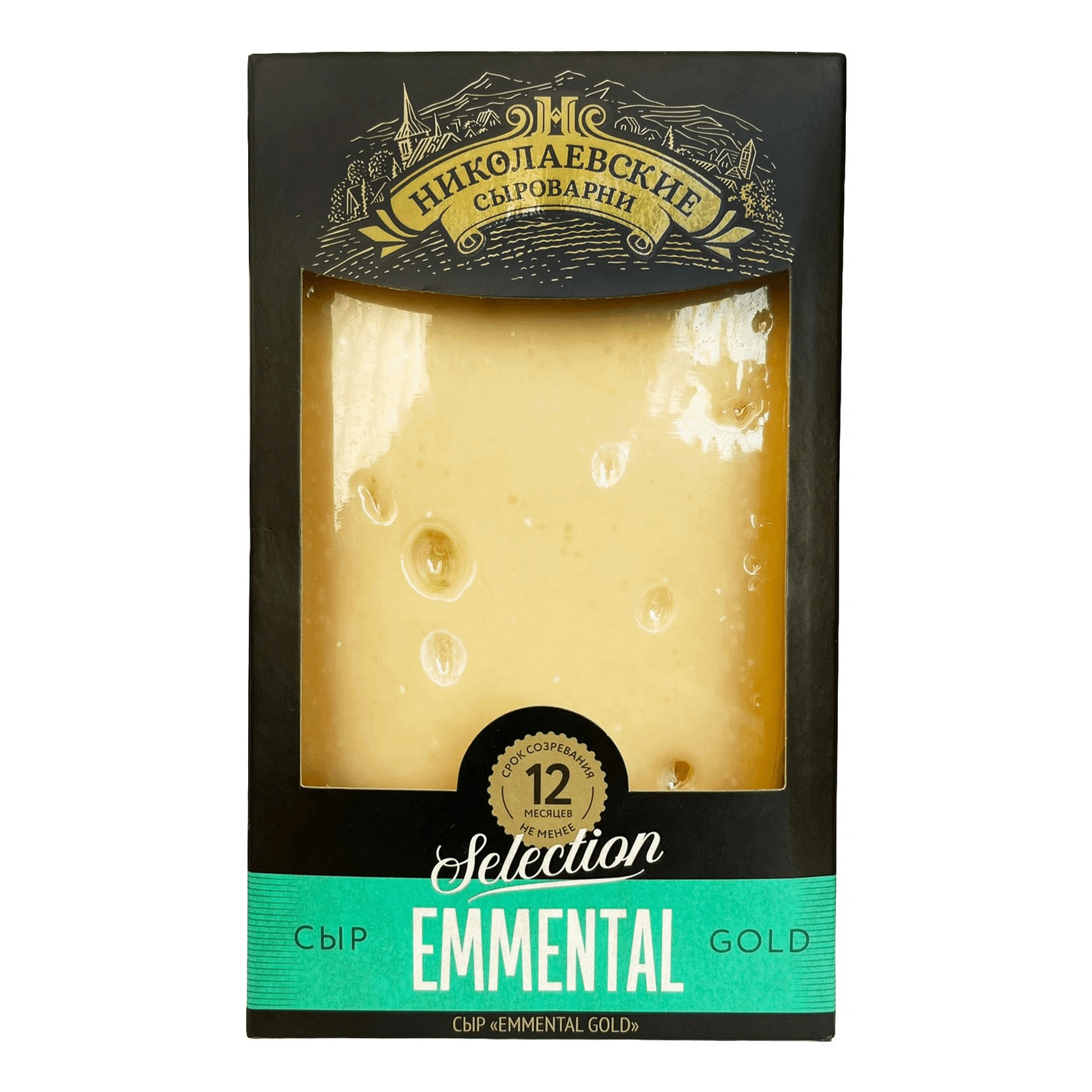 

Сыр твердый Николаевские Сыроварни Emmental Gold 45% БЗМЖ +-190 г