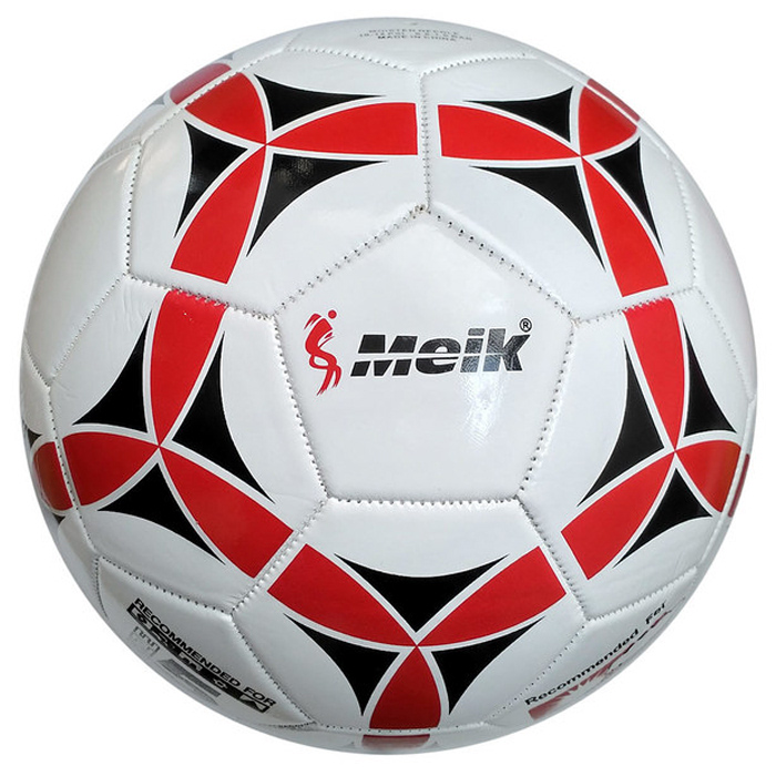 

Мяч футбольный MEIK 2000 3-сл, PVC 1. 6, 320 гр маш. сш. черный, красный, 2000