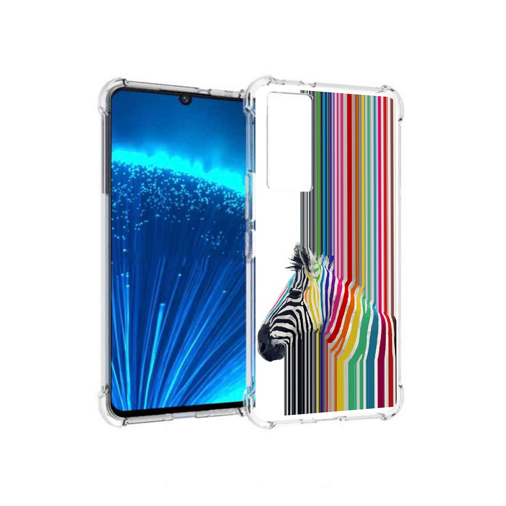 

Чехол MyPads Tocco для Vivo V21E радужная зебра (PT226954.394.565), Прозрачный, Tocco