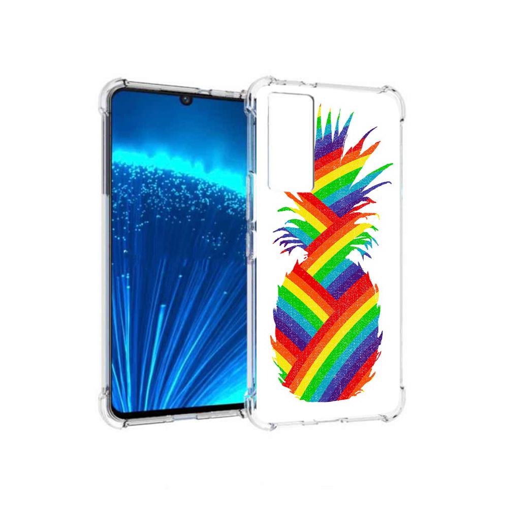 

Чехол MyPads Tocco для Vivo V21E радужный ананас (PT226954.394.566), Прозрачный, Tocco