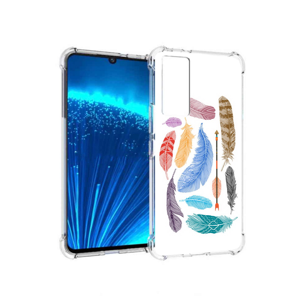 

Чехол MyPads Tocco для Vivo V21E разноцветные перья (PT226954.394.572), Прозрачный, Tocco