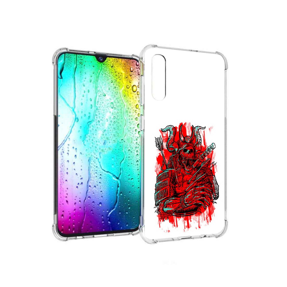 

Чехол MyPads Tocco для Samsung Galaxy A30s красный скелет воин (PT226907.519.413), Прозрачный, Tocco