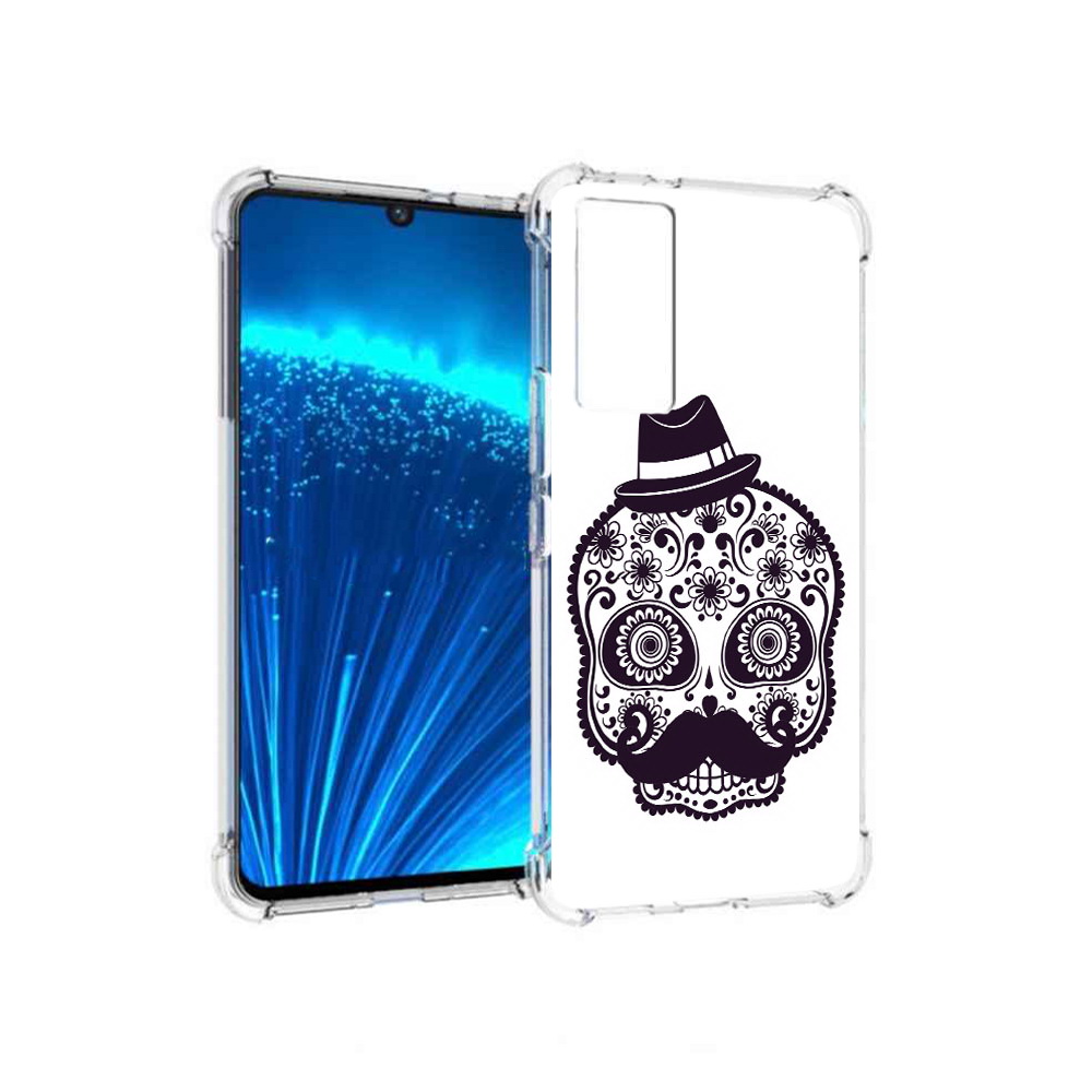 

Чехол MyPads Tocco для Vivo V21E разрисованный скелет (PT226954.394.575), Прозрачный, Tocco