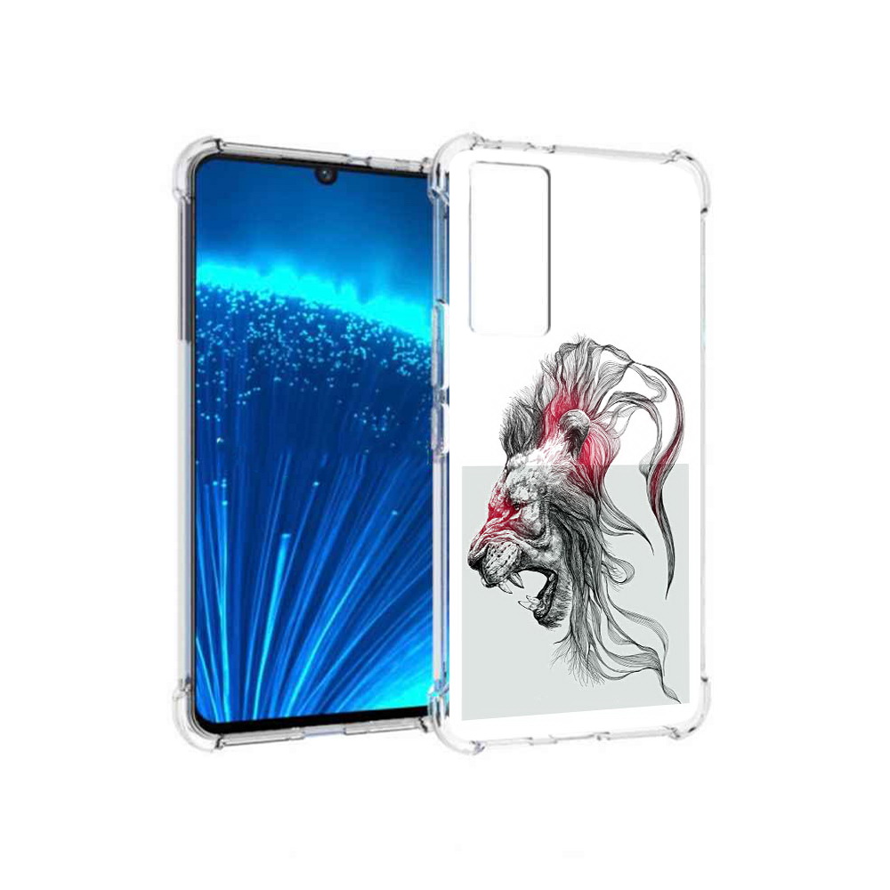 

Чехол MyPads Tocco для Vivo V21E разъяренный лев (PT226954.394.576), Прозрачный, Tocco
