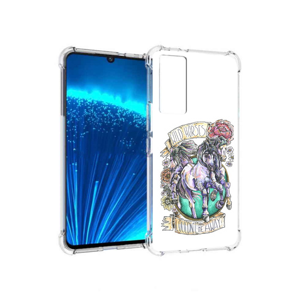 

Чехол MyPads Tocco для Vivo V21E рисунок коней в цветах (PT226954.394.582), Прозрачный, Tocco