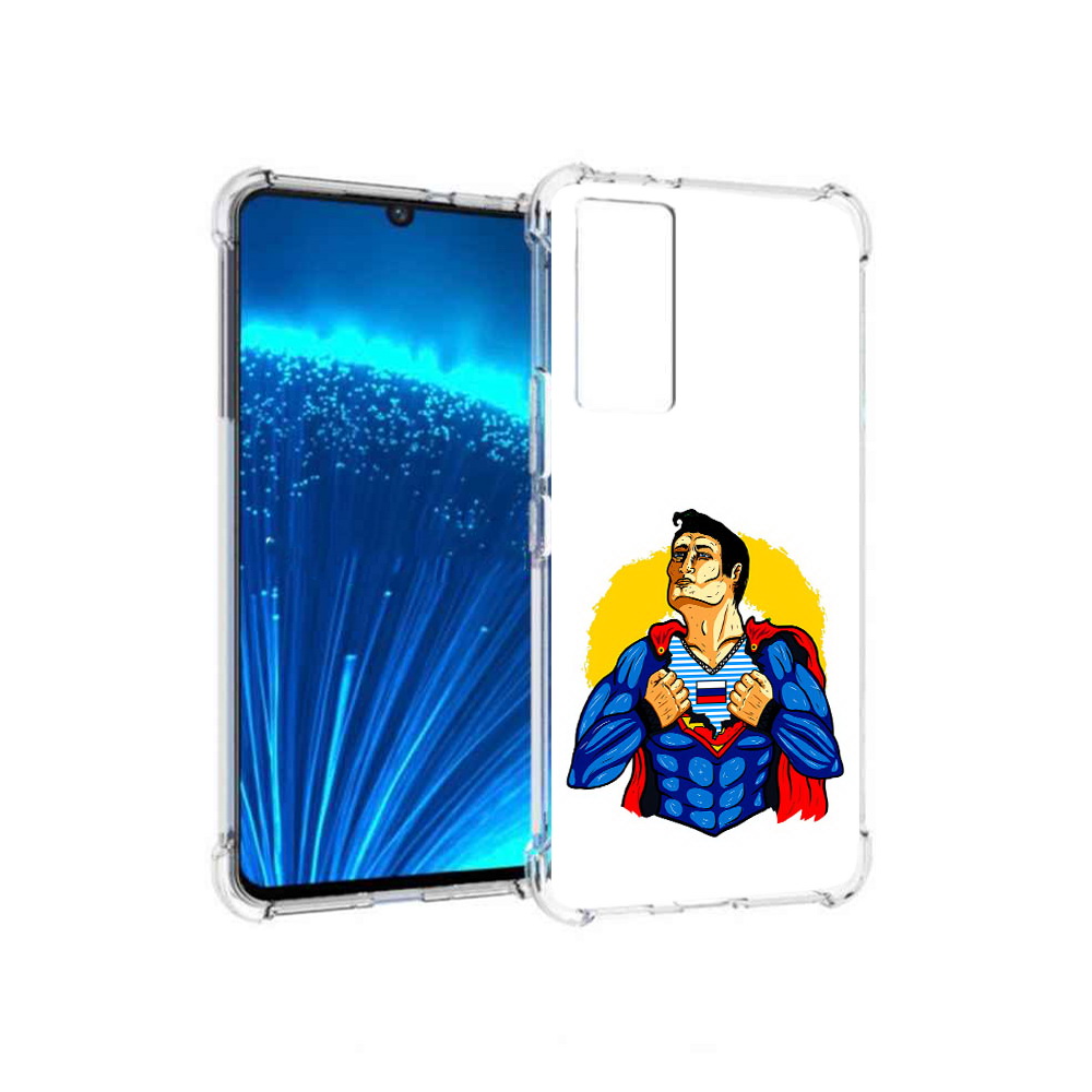 

Чехол MyPads Tocco для Vivo V21E русский супермен (PT226954.394.591), Прозрачный, Tocco