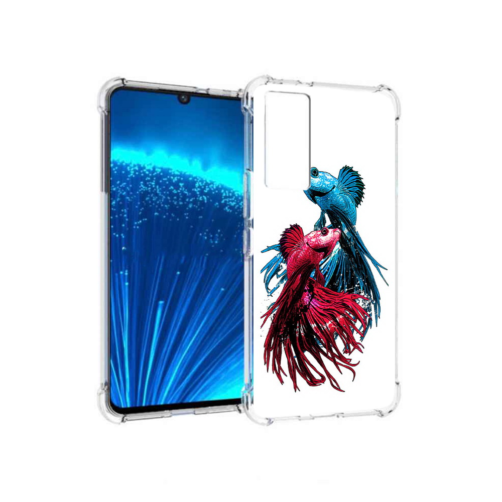 

Чехол MyPads Tocco для Vivo V21E рыбы петушки (PT226954.394.592), Прозрачный, Tocco