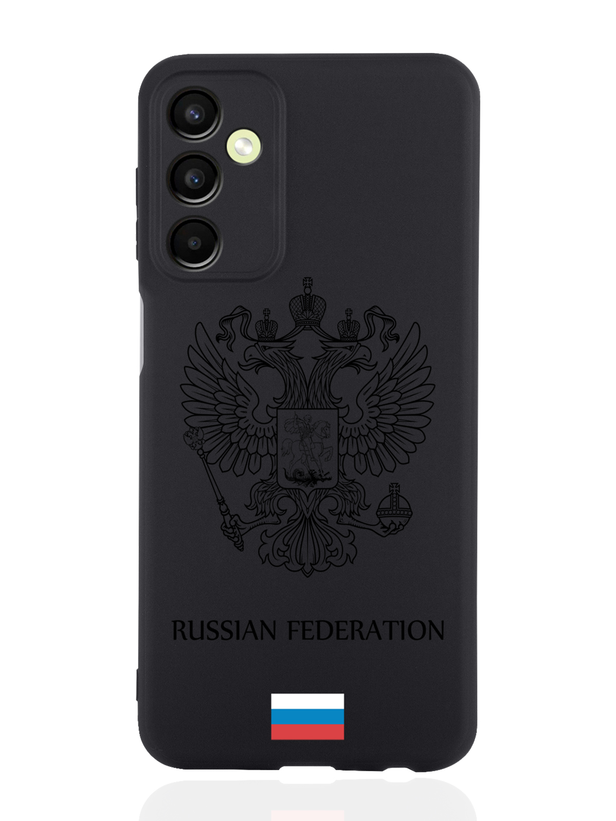 фото Чехол musthavecase для samsung galaxy a24 черный лаковый герб россия черный