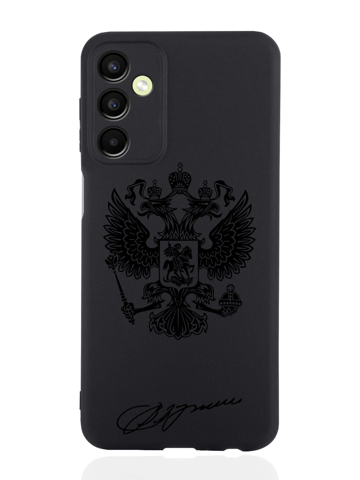 

Чехол MustHaveCase для Samsung Galaxy A24 Черный лаковый Герб черный, Черный;коричневый