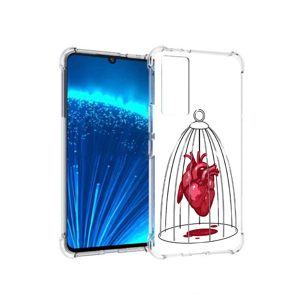 

Чехол MyPads Tocco для Vivo V21E сердце в клетке (PT226954.394.597), Прозрачный, Tocco
