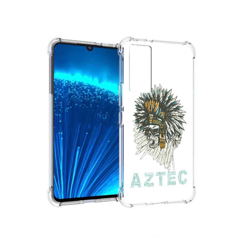 

Чехол MyPads Tocco для Vivo V21E скелет индеец (PT226954.394.602), Прозрачный, Tocco