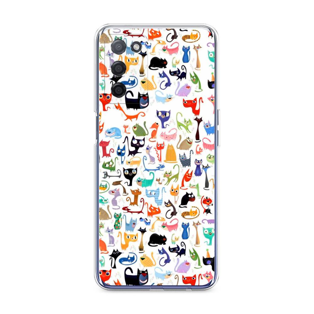 

Чехол на Oppo A55 5G "Цветные коты", Разноцветный, 256250-1
