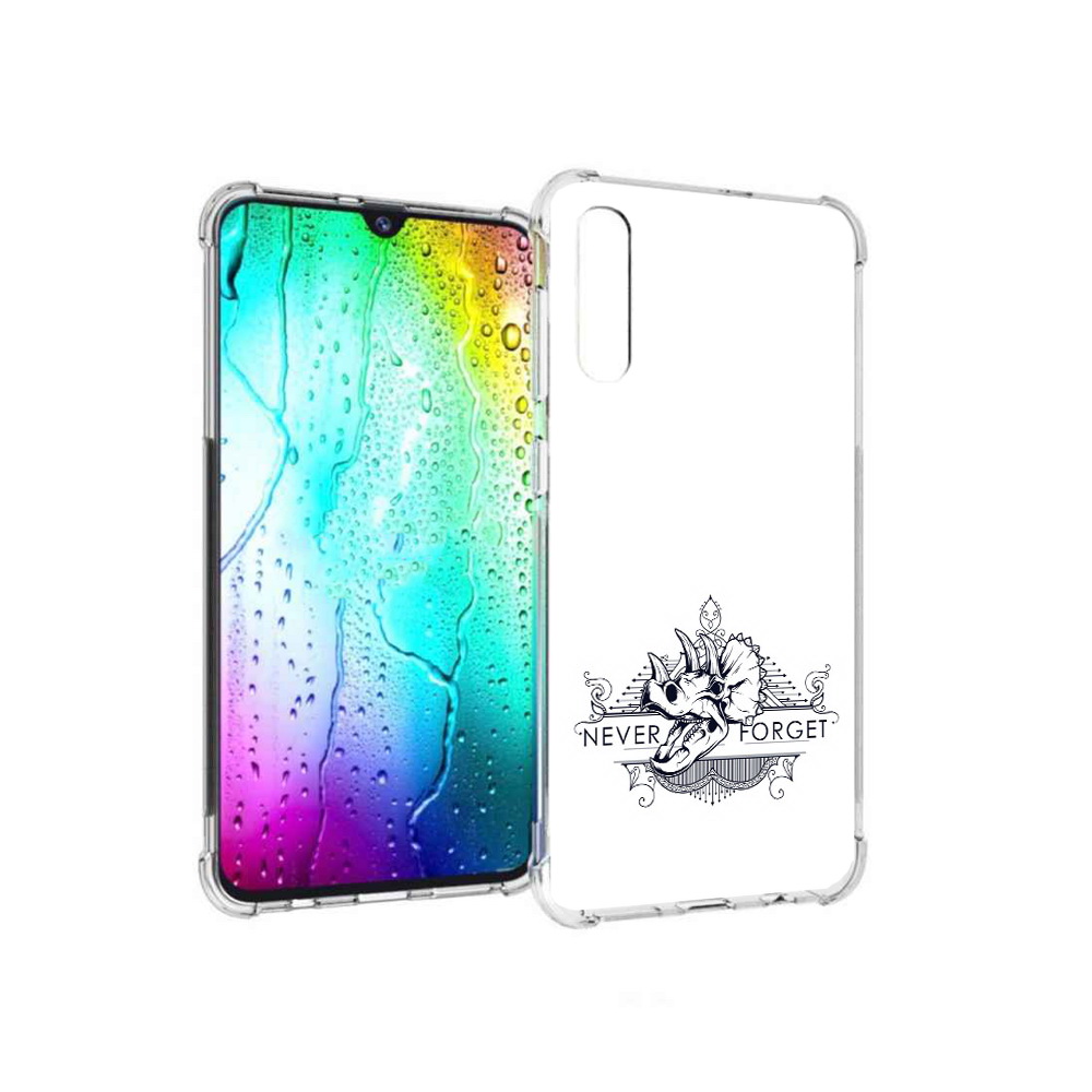 

Чехол MyPads Tocco для Samsung Galaxy A30s логотип носорога никогда не забуду, Прозрачный, Tocco