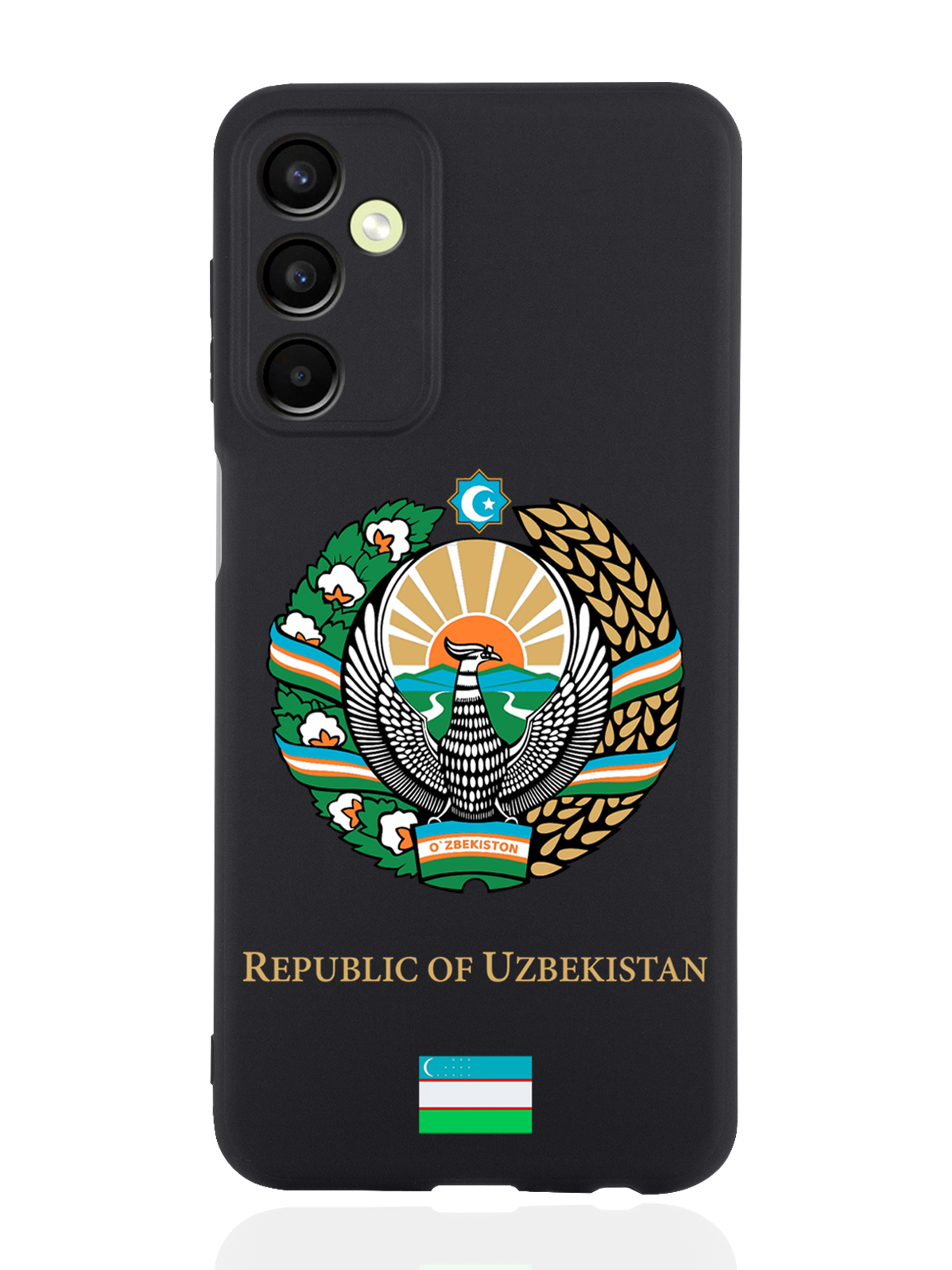 Чехол SignumCase для Samsung Galaxy A24 Герб Узбекистана черный