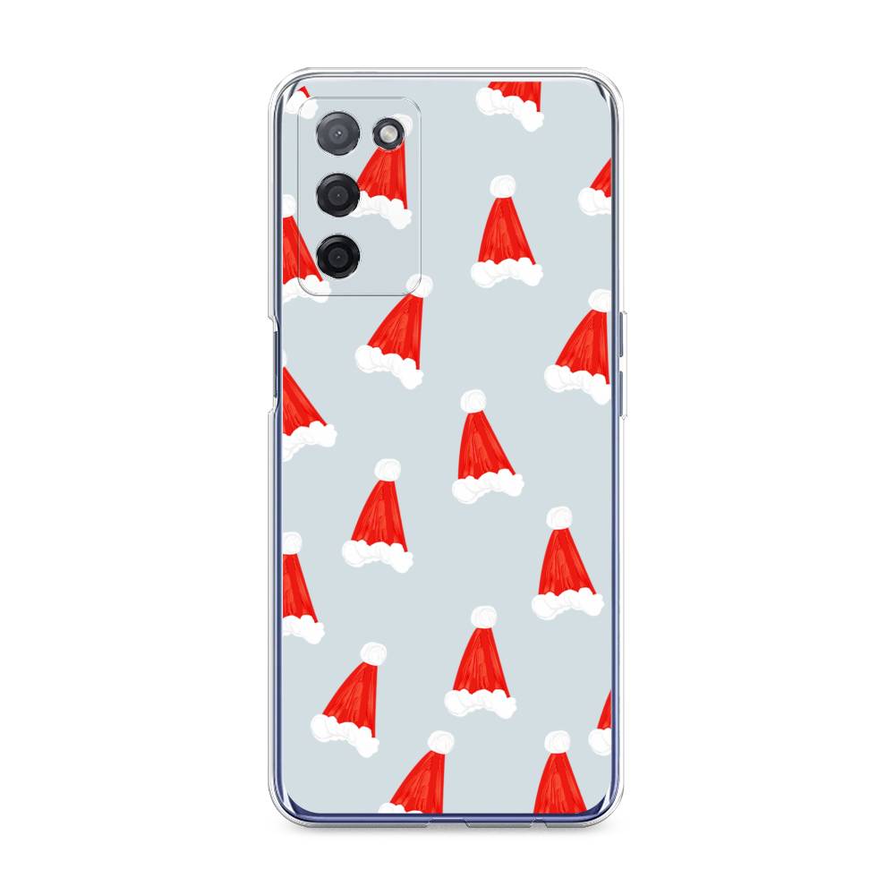 

Чехол на Oppo A55 5G "Новогодние шапочки", Белый;красный;серый, 256250-5