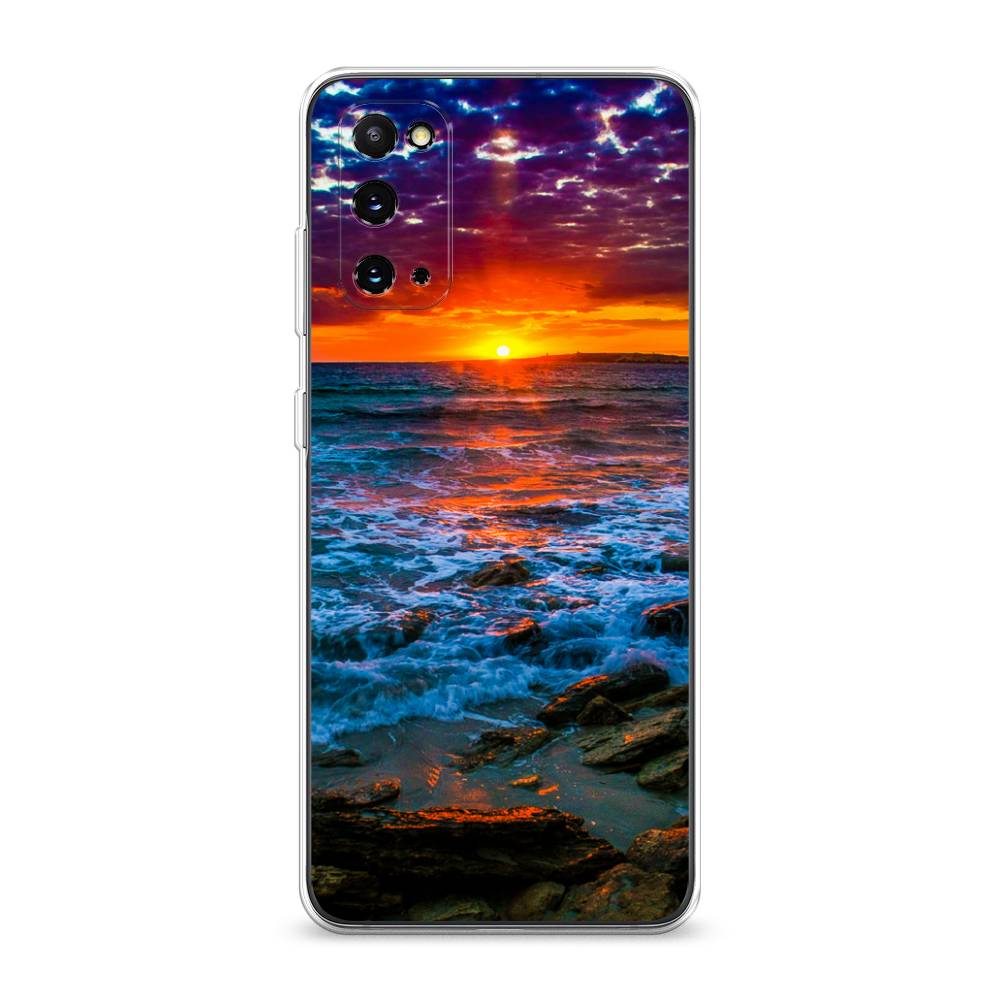 

Чехол на Samsung Galaxy S20 "Закат 1", Оранжевый;синий, 29250-2