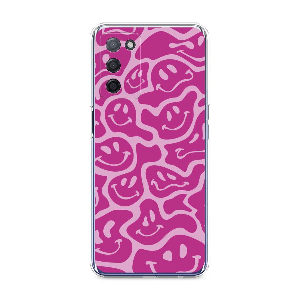 

Чехол на Oppo A55 5G "Расплывчатые смайлики розовые", Фиолетовый, 256250-6