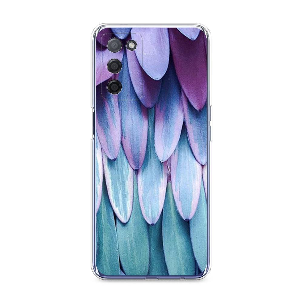 

Чехол на Oppo A55 5G "Синее перо", Фиолетовый;голубой, 256250-3
