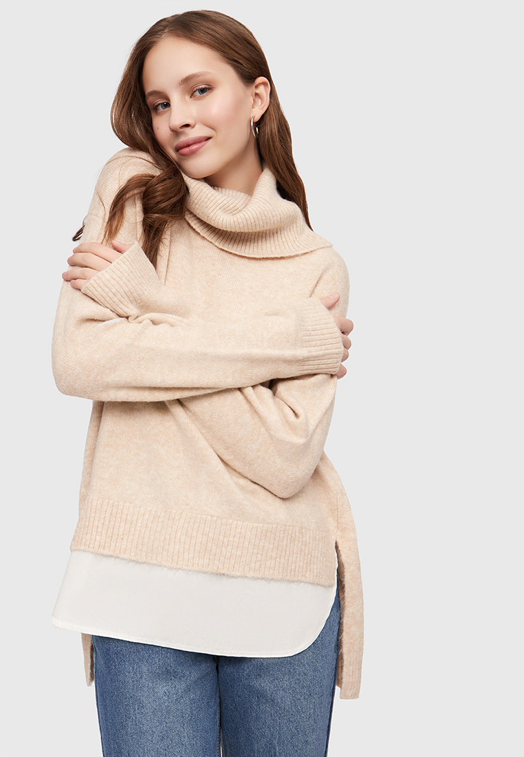 

Свитер женский Modis M212W00984 бежевый S, M212W00984