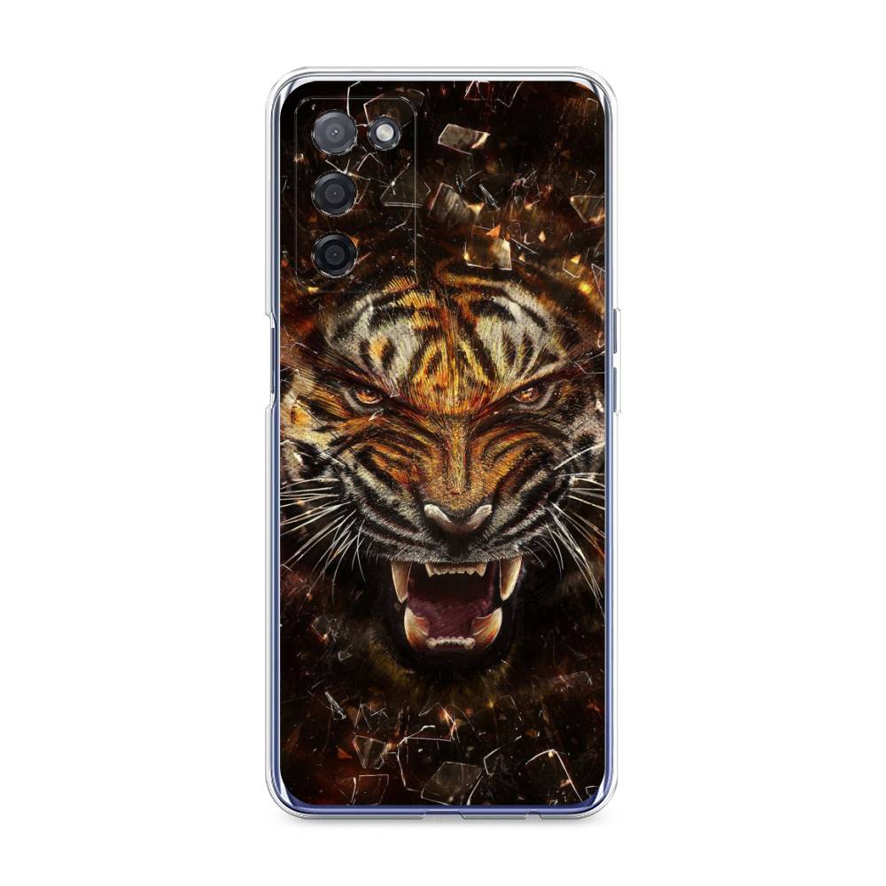 

Чехол на Oppo A55 5G "Тигр осколки", Оранжевый;серый;черный, 256250-1