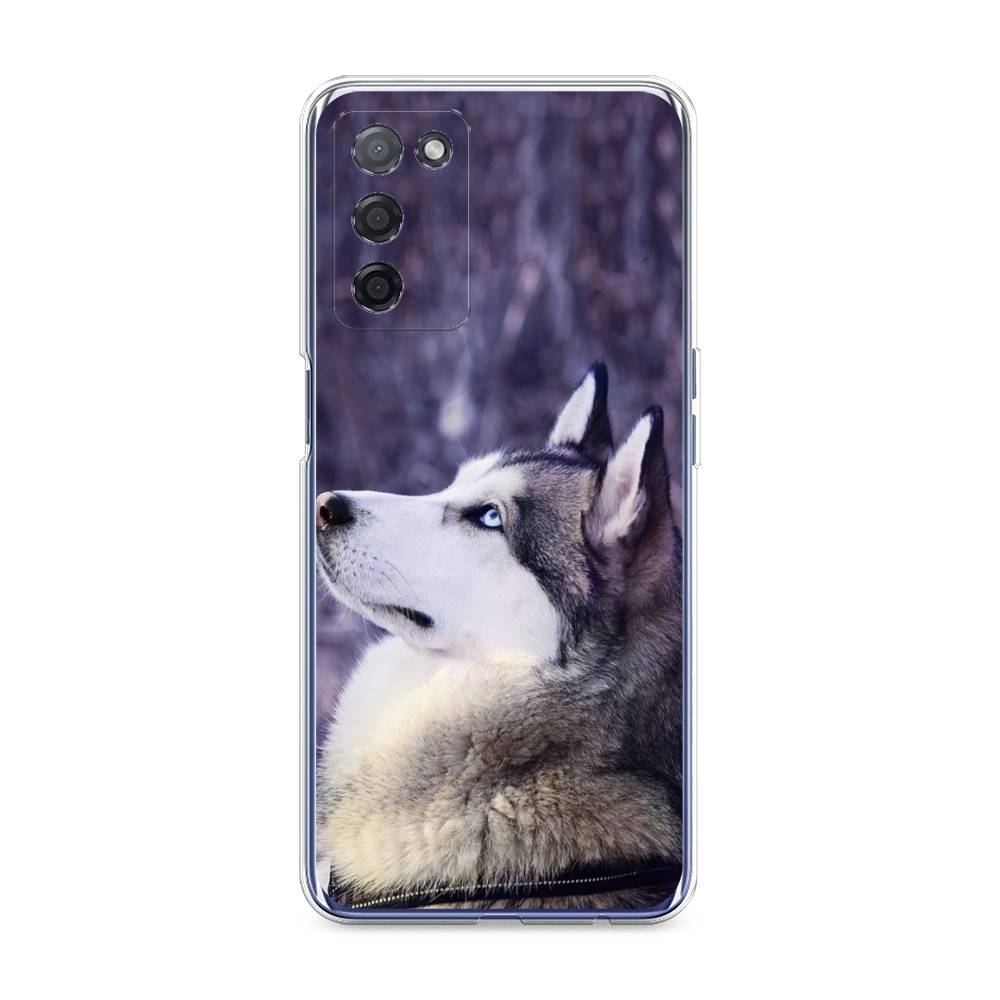 

Чехол на Oppo A55 5G "Хаски 1", Фиолетовый;белый, 256250-1