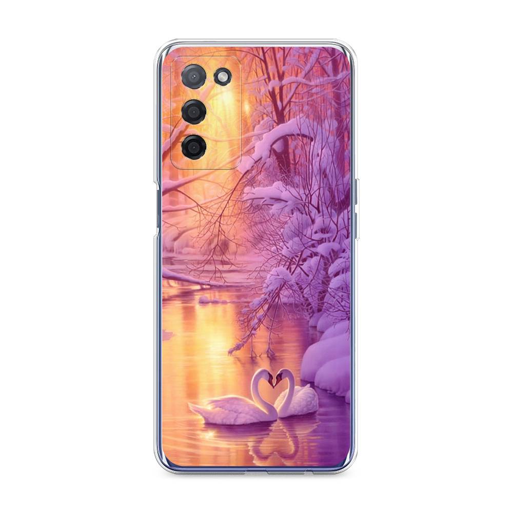 

Чехол на Oppo A55 5G "Зима 1", Фиолетовый;желтый, 256250-2