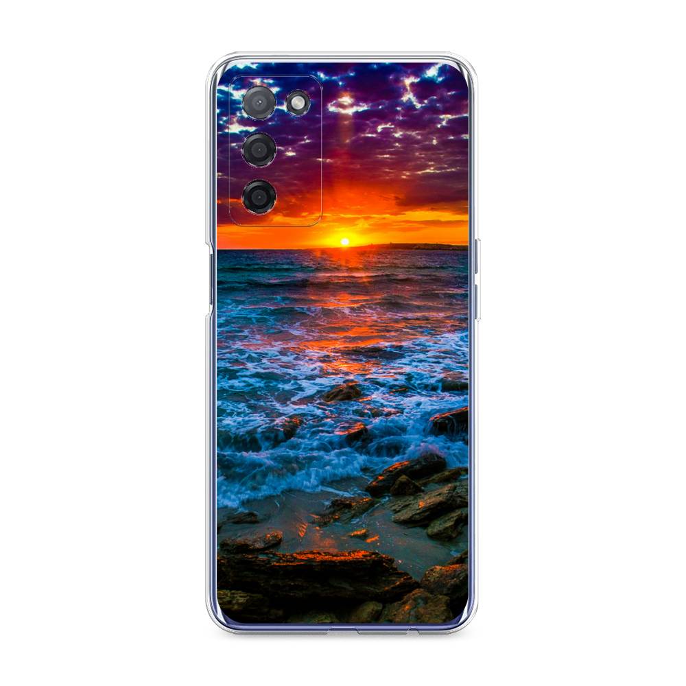 

Чехол на Oppo A55 5G "Закат 1", Оранжевый;синий, 256250-2