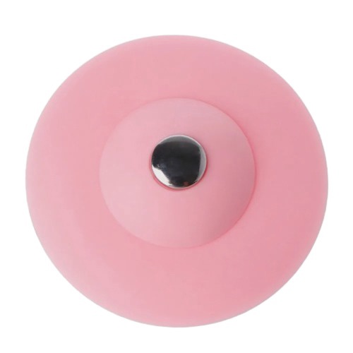 фото Заглушка с сетчатым фильтром от засоров для ванной и раковины, розовый nobrand