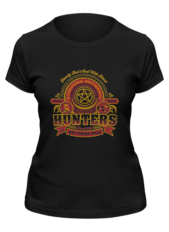 

Футболка женская Printio Hunters черная S, Черный, Hunters