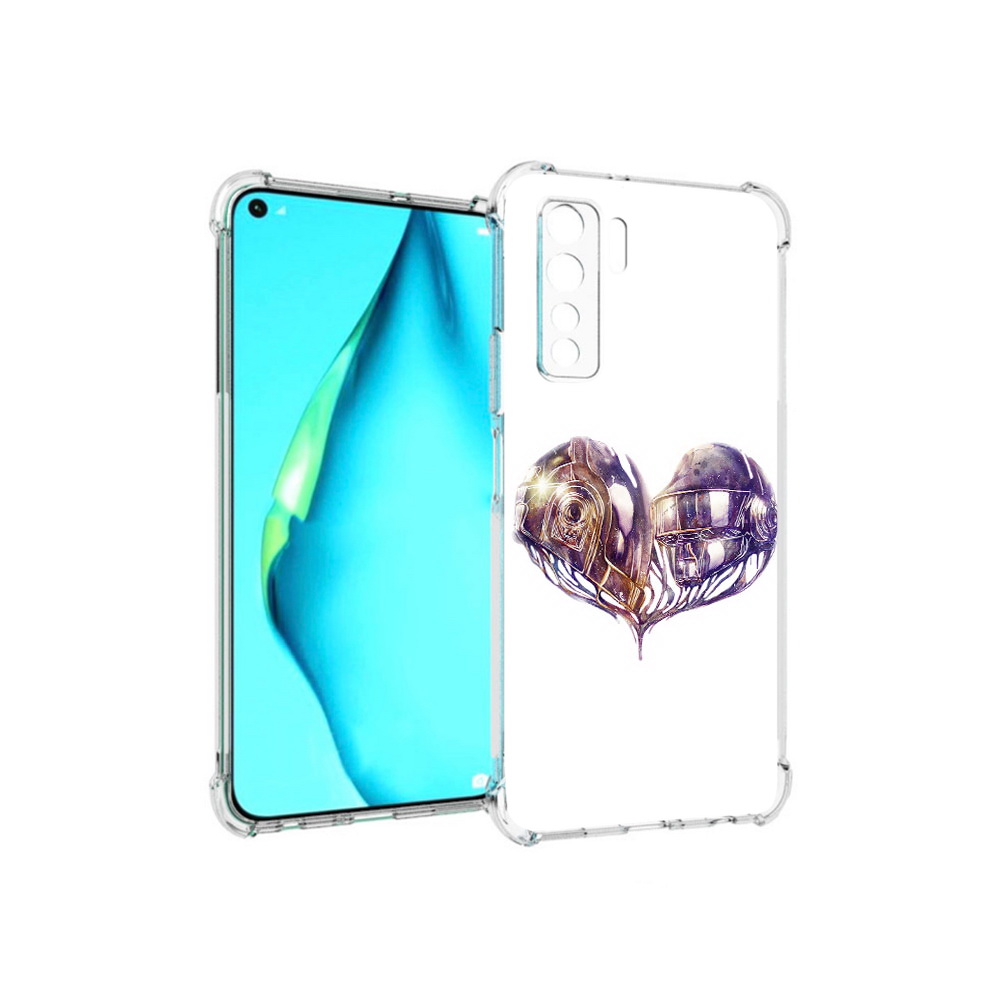 

Чехол MyPads Tocco для Huawei Nova 7 SE сердце абстракция, Прозрачный, Tocco