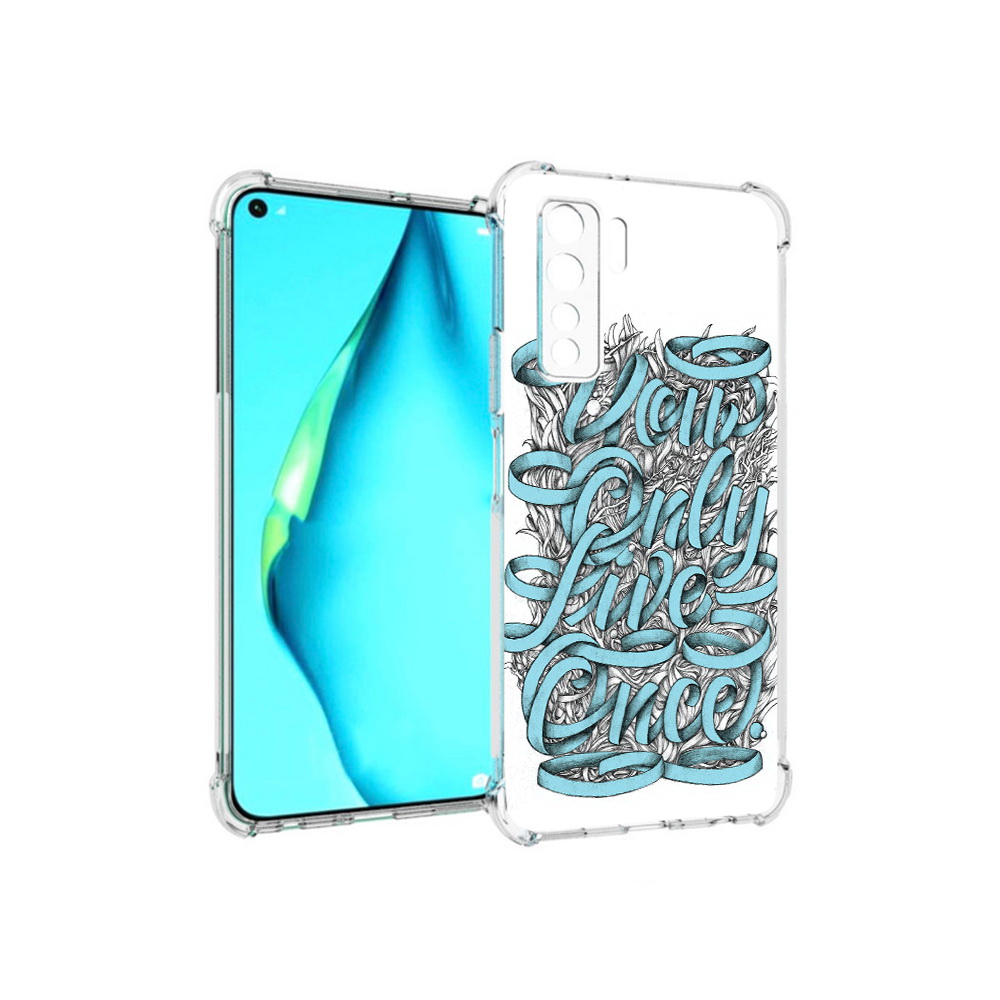 

Чехол MyPads Tocco для Huawei Nova 7 SE слова из ленты абстракция, Прозрачный, Tocco