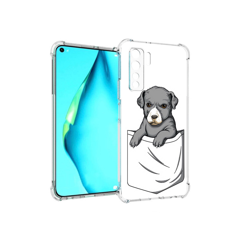 

Чехол MyPads Tocco для Huawei Nova 7 SE собачка в кармане, Прозрачный, Tocco