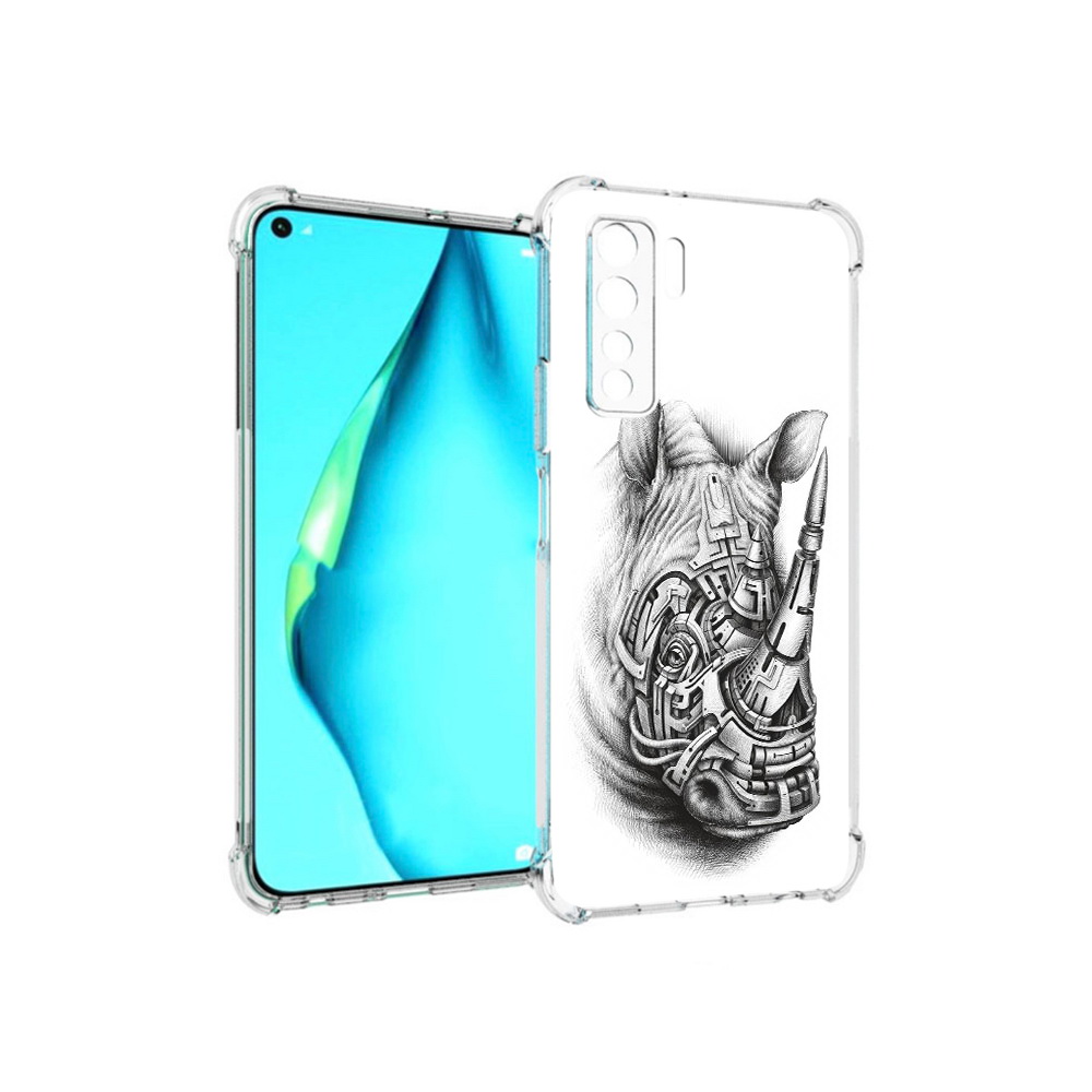 

Чехол MyPads Tocco для Huawei Nova 7 SE стальной носорог, Прозрачный, Tocco
