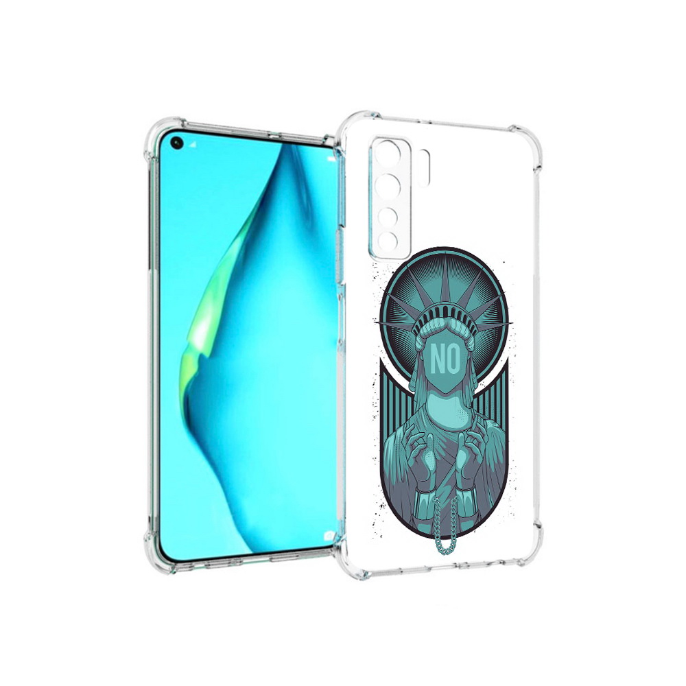 

Чехол MyPads Tocco для Huawei Nova 7 SE статуя свободы зеленый, Прозрачный, Tocco