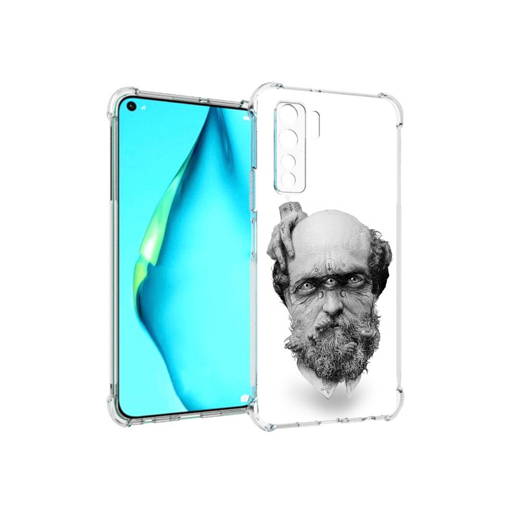 

Чехол MyPads Tocco для Huawei Nova 7 SE страшный бородатый мужчина абстракция, Прозрачный, Tocco