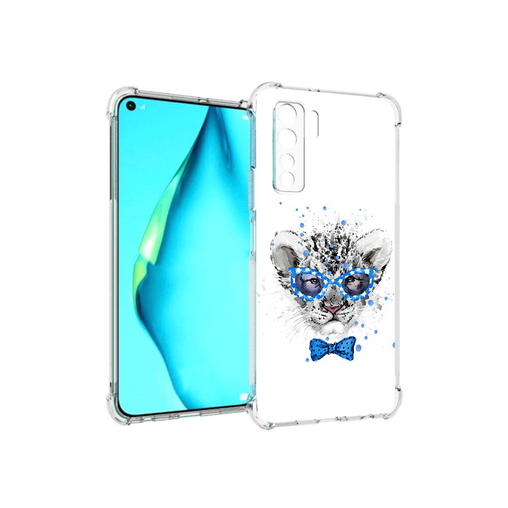 

Чехол MyPads Tocco для Huawei Nova 7 SE тигренок с бабочкой, Прозрачный, Tocco