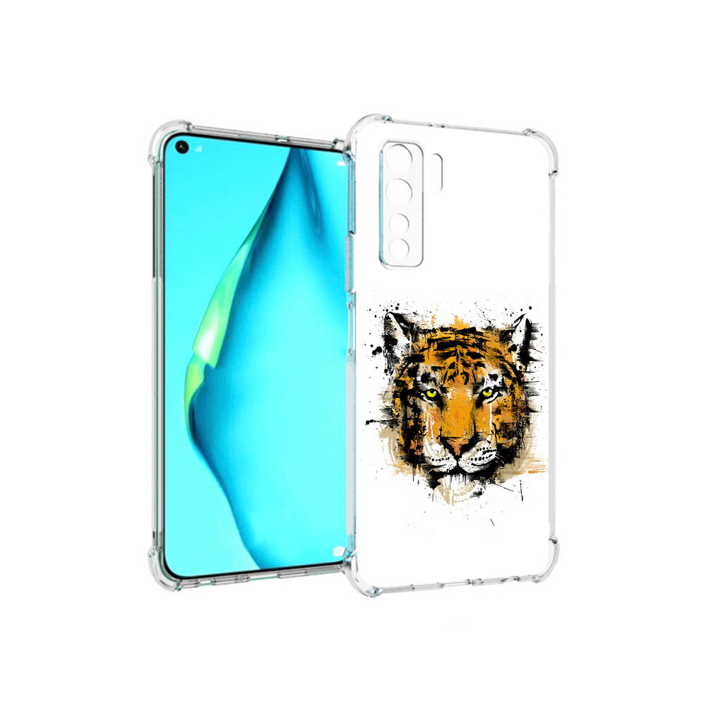 

Чехол MyPads Tocco для Huawei Nova 7 SE тигруля, Прозрачный, Tocco