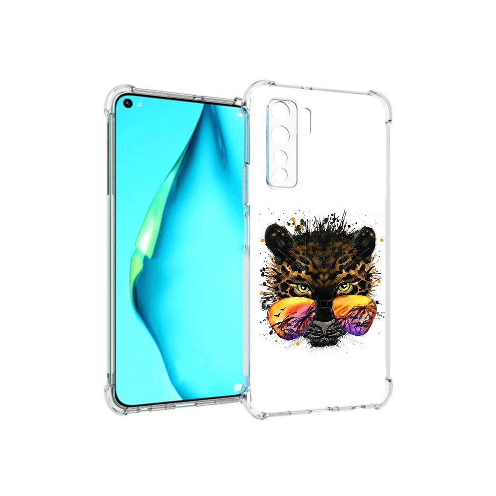 

Чехол MyPads Tocco для Huawei Nova 7 SE тропический леопард, Прозрачный, Tocco