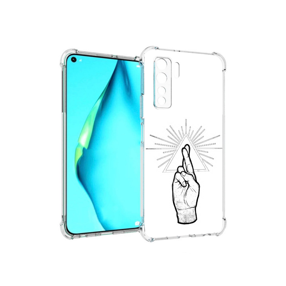 

Чехол MyPads Tocco для Huawei Nova 7 SE черно белая рука, Прозрачный, Tocco