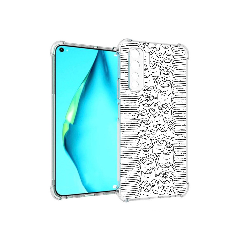 

Чехол MyPads Tocco для Huawei Nova 7 SE черно белые коты 3D, Прозрачный, Tocco