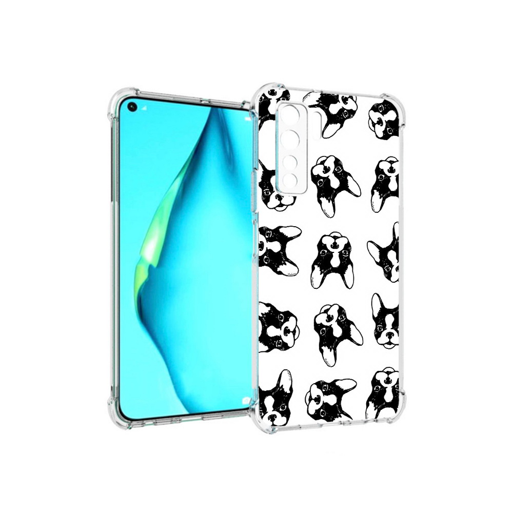 

Чехол MyPads Tocco для Huawei Nova 7 SE черно белые собачки, Прозрачный, Tocco