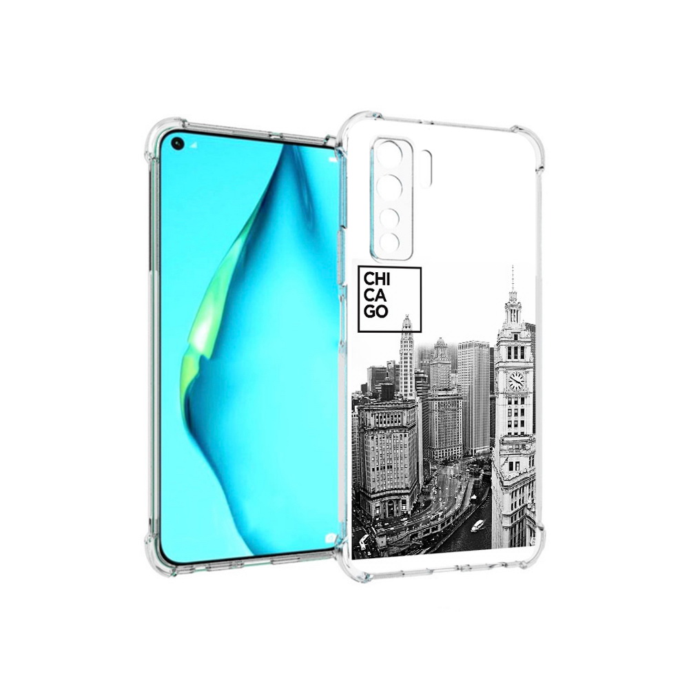 

Чехол MyPads Tocco для Huawei Nova 7 SE черно белый чикаго, Прозрачный, Tocco