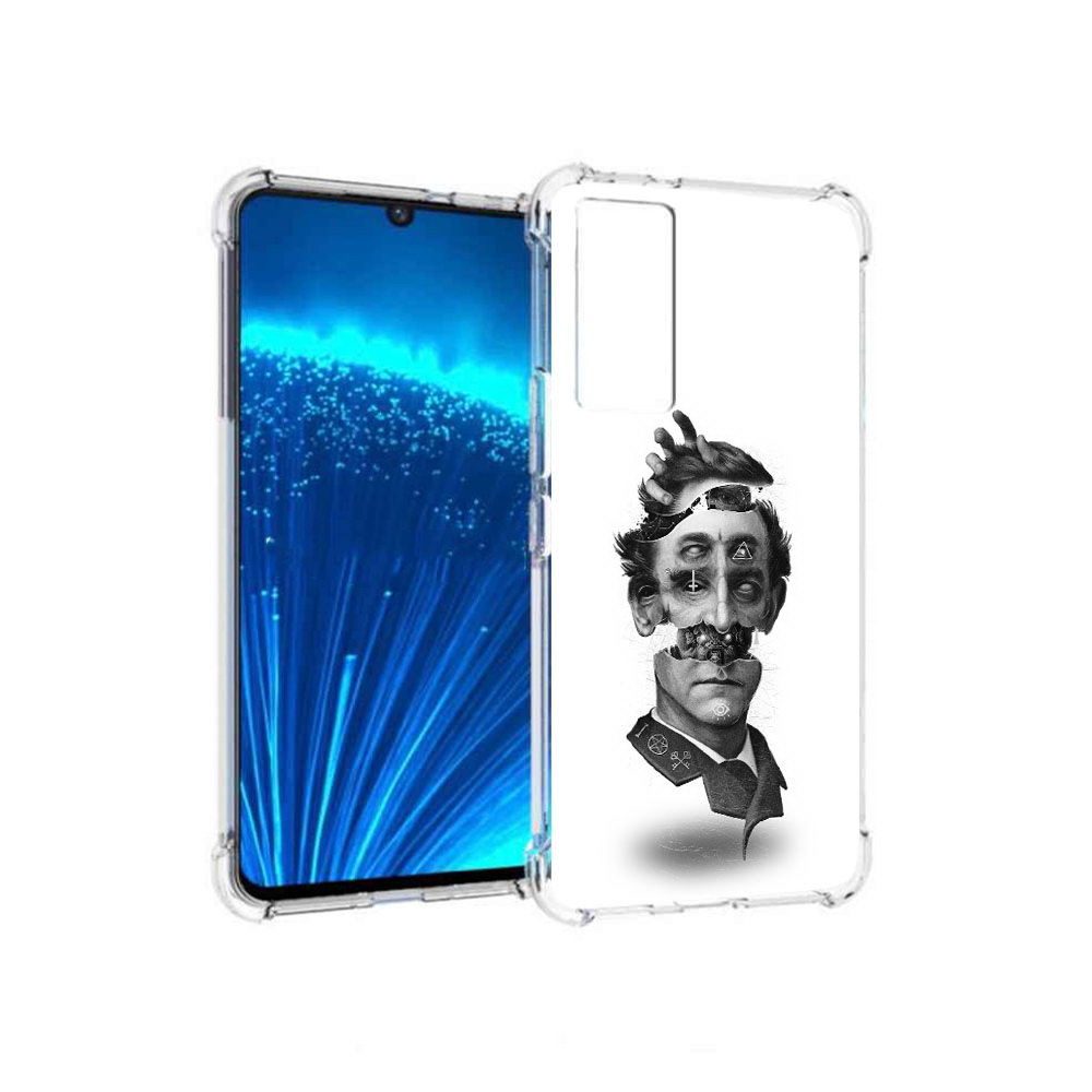 

Чехол MyPads Tocco для Vivo V21E страшное лицо абстракция (PT226954.394.628), Прозрачный, Tocco