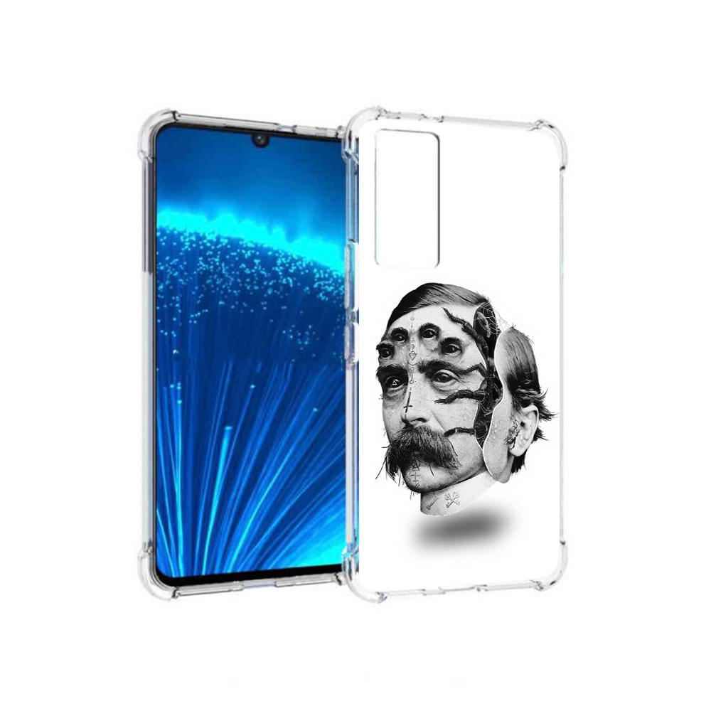 

Чехол MyPads Tocco для Vivo V21E страшное лицо мужчины (PT226954.394.629), Прозрачный, Tocco