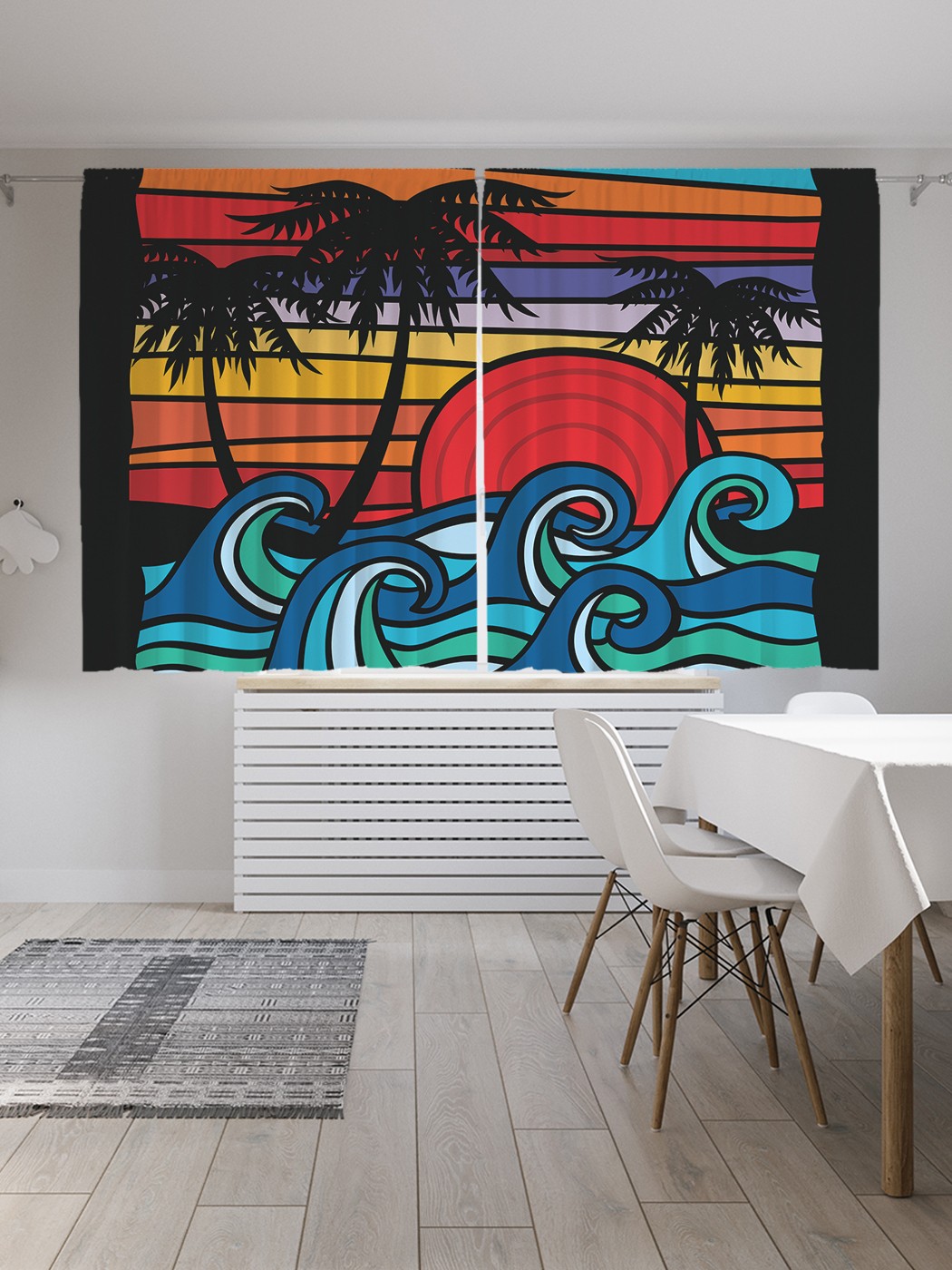 

Шторы с фотопечатью JoyArty "Рай для серфингиста" из сатена, 290х180 см, Рай для серфингиста