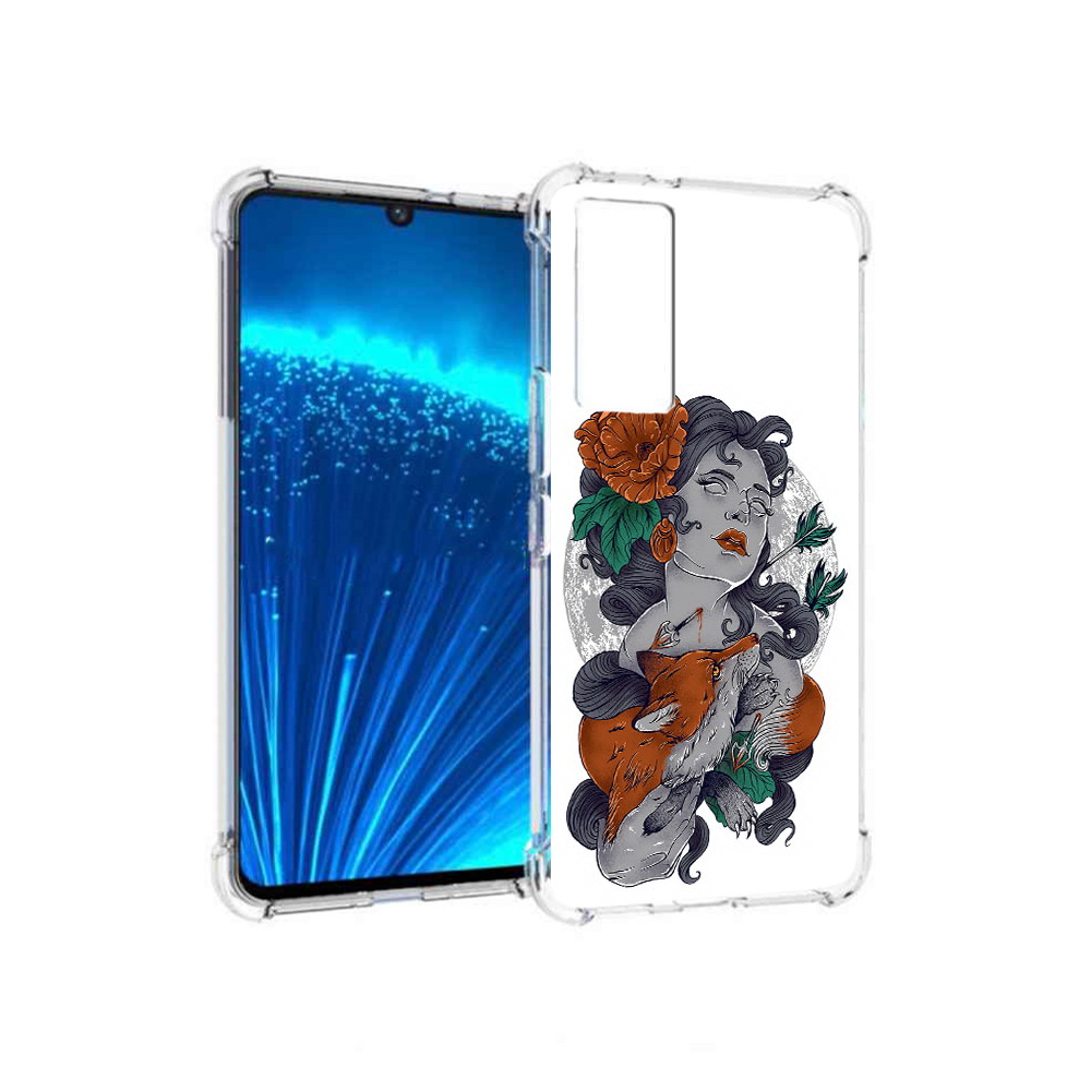 

Чехол MyPads Tocco для Vivo V21E темная девушка с лисой (PT226954.394.639), Прозрачный, Tocco