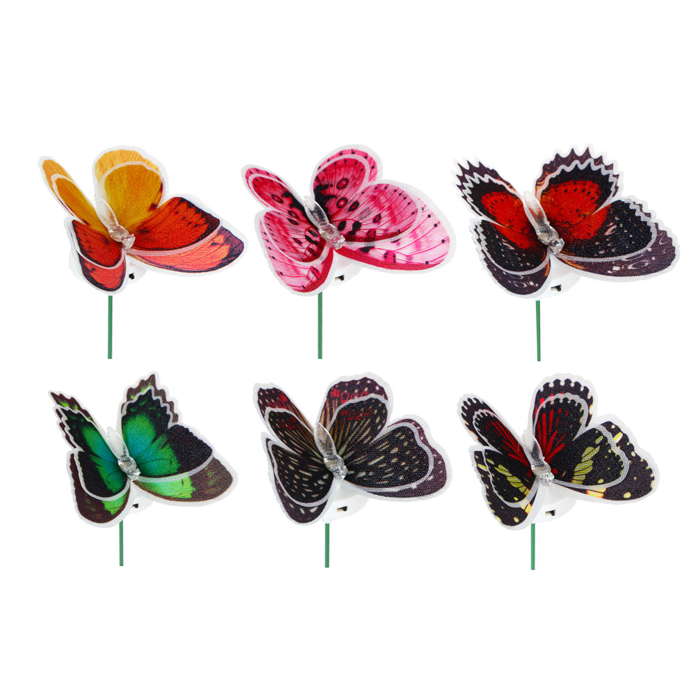 фото Inbloom фигурка на стержне 54см "бабочка четыре крыла", пвх, lr44x3, 6 цветов nobrand